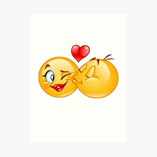 Kunstdrucke Liebe Emoji Redbubble