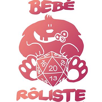 Aperçu de l'œuvre Bébé Rôliste Rose/Violet pour mère et père fans de jeux de rôle par La Loutre Rôliste de LaLoutreRoliste