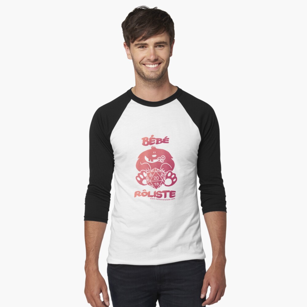 Aperçu de l'œuvre T-shirt baseball manches ¾ créée et vendue par LaLoutreRoliste.