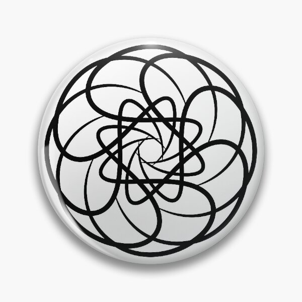 Item preview, Geometric Flower 5 (Black on White) designed and sold by 11thIdeaDesigns.