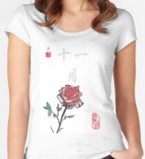 Inked Petals of a Year November Women's Fitted Scoop T-Shirt