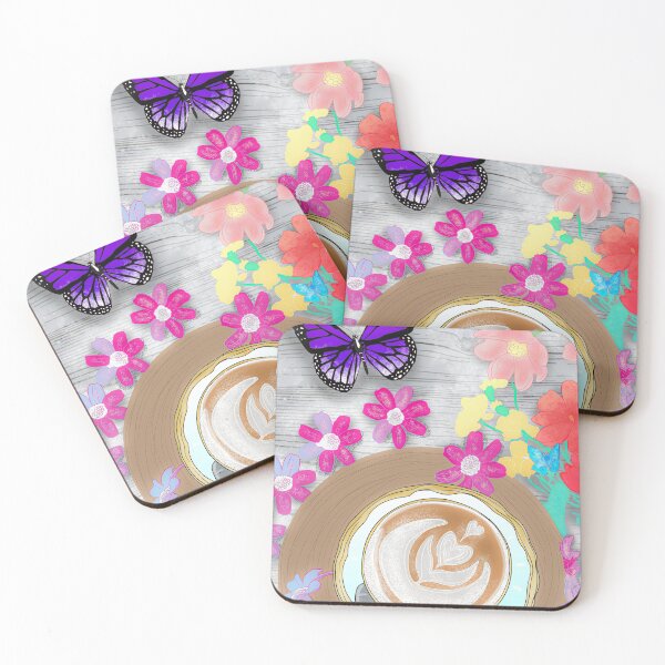 Item preview, Butterflies and coffee cups. designed and sold by Catherine  Milchard.