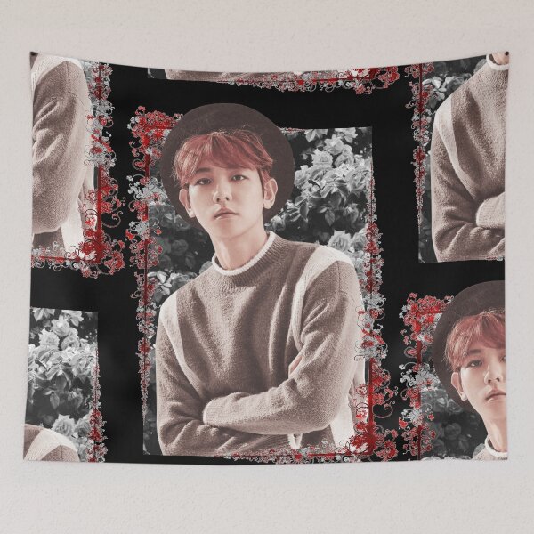 Item preview, Byun Baek hyun SuperM Baekhyun Korean Kpop Floral Design designed and sold by Piosenka Art.