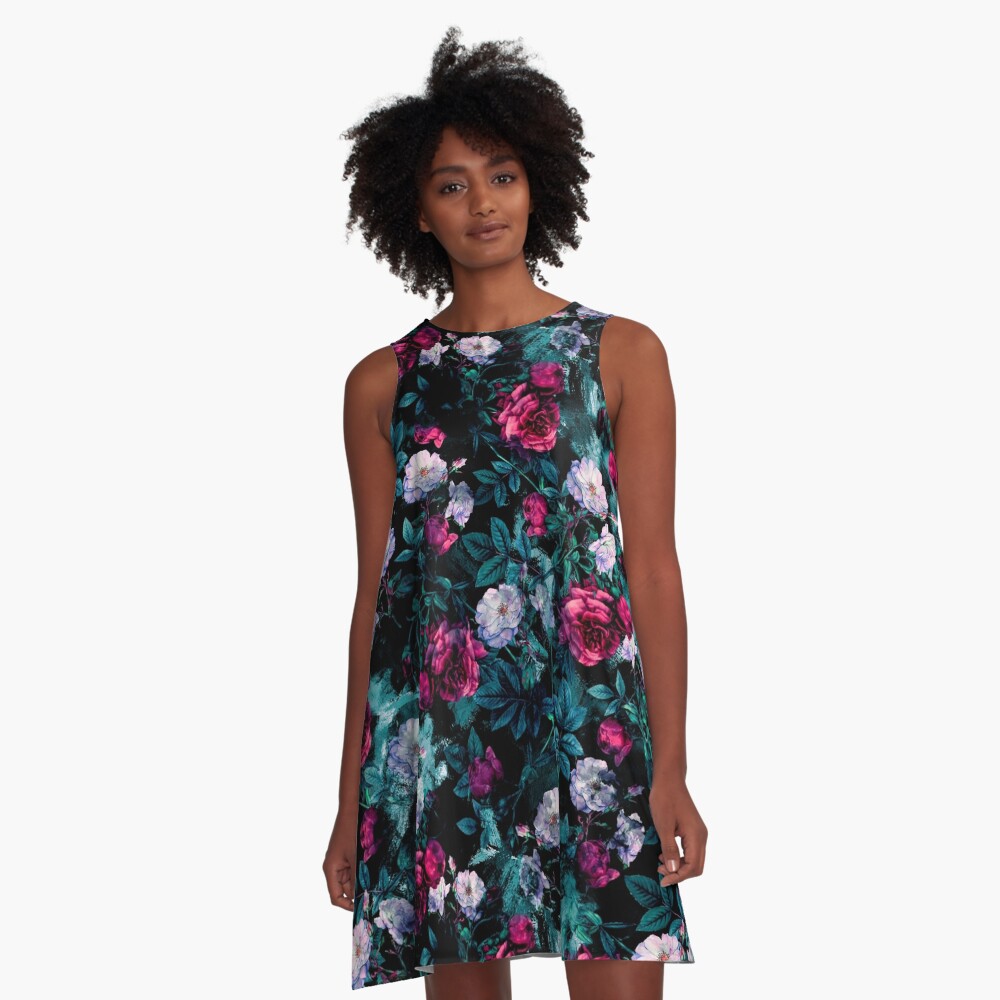 RPE FLORAL ABSTRACT III A-Line Dress