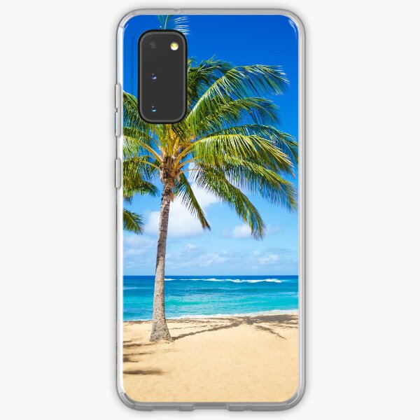 Palm trees on the sandy beach in Hawaii Samsung Galaxy Soft Case