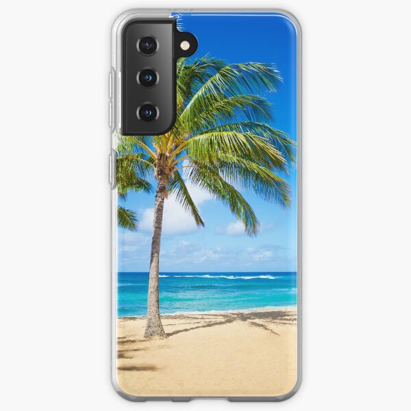 Palm trees on the sandy beach in Hawaii Samsung Galaxy Soft Case
