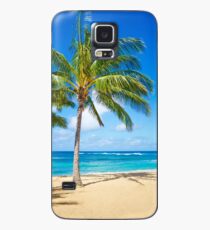 Palm trees on the sandy beach in Hawaii Hülle & Klebefolie für Samsung Galaxy
