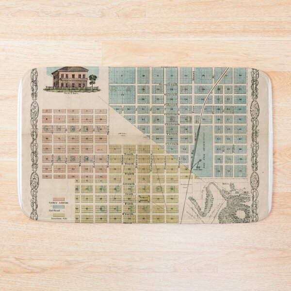 Item preview, Old Junction City Kansas Map (1870) Vintage KS City & Street Atlas designed and sold by BravuraMedia.