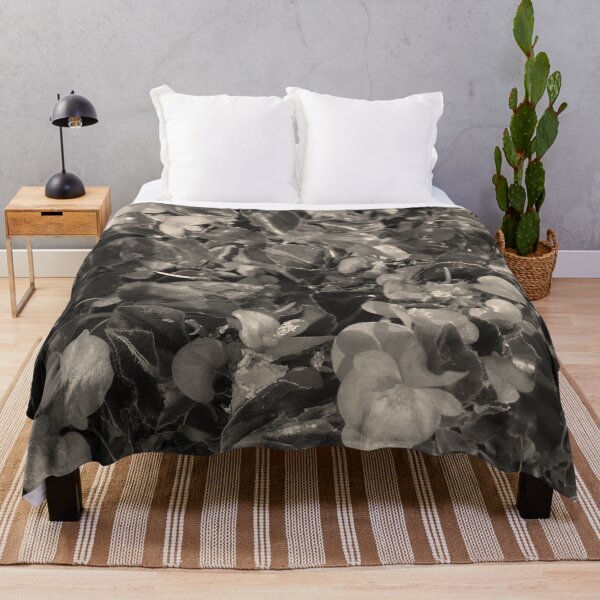 Item preview, Tropical summer garden flowers in black and white designed and sold by Manoroma.