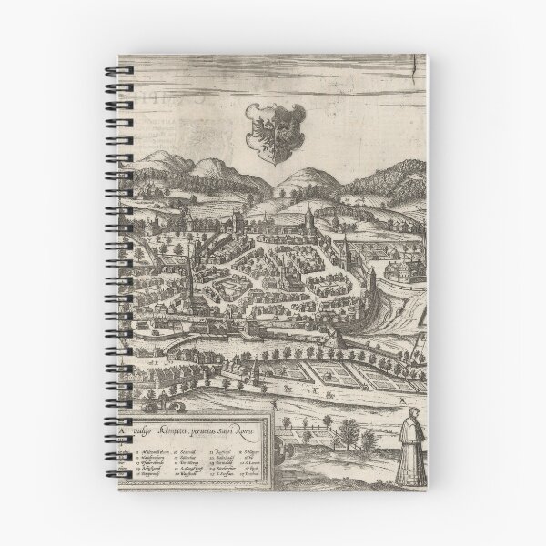 Item preview, Old Kempten Germany Map (1623) Vintage Bavaria Town Atlas designed and sold by BravuraMedia.
