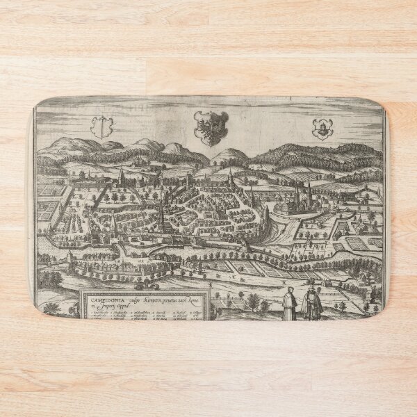 Item preview, Old Kempten Germany Map (1623) Vintage Bavaria Town Atlas designed and sold by BravuraMedia.