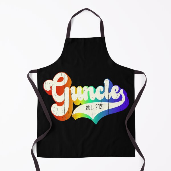 Item preview, "Guncle - est. 2021" Rainbow Typography  designed and sold by Happy Puppy Print On Demand.