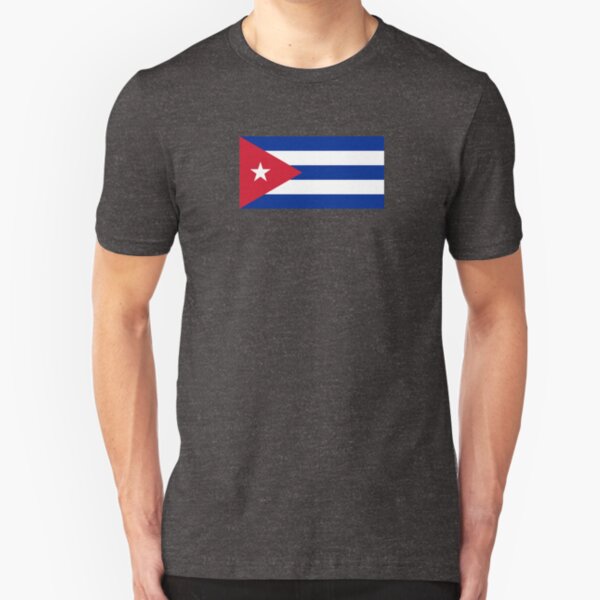 Cuba Flag - Cuban National Flag T-Shirt Sticker Slim Fit T-Shirt
