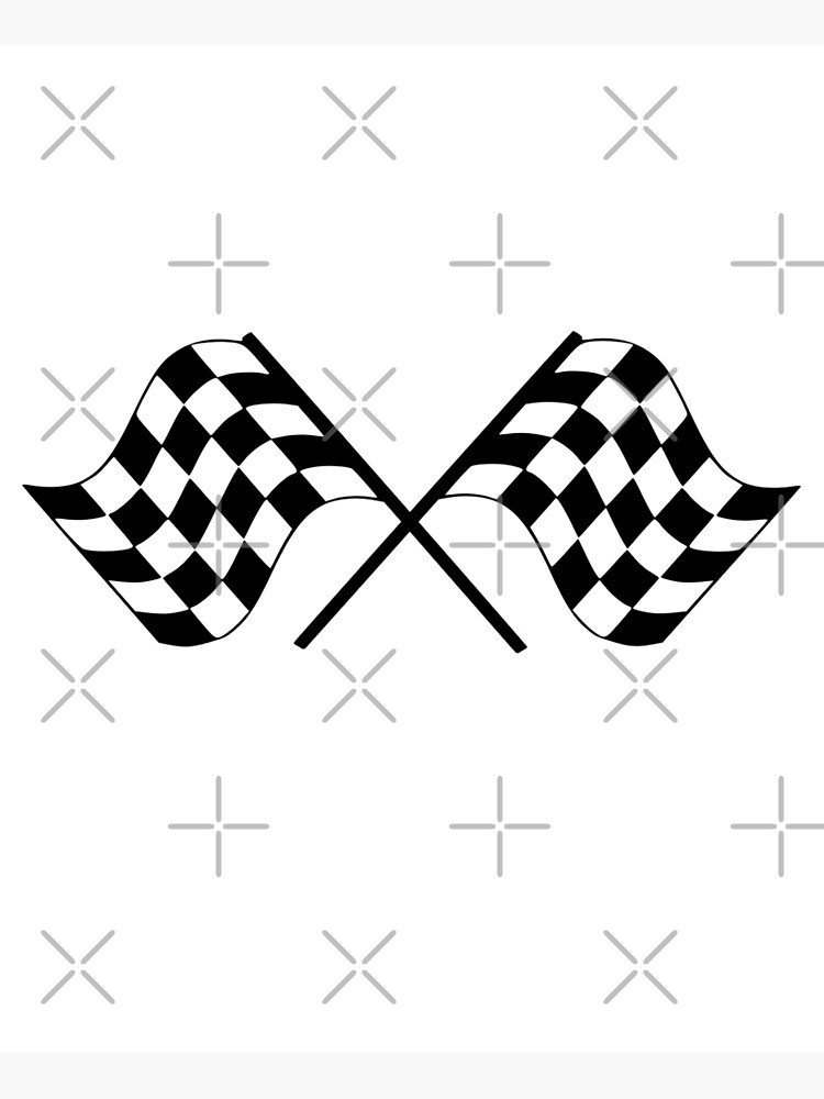 you win race & get checkered flag at finish line Stock Vector