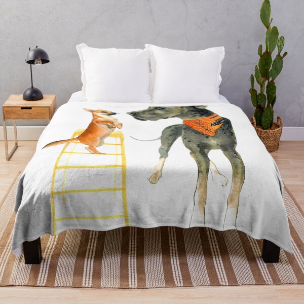 Item preview, Watercolor Great Dane and Chihuahua dog friends designed and sold by CarolineJordaan.