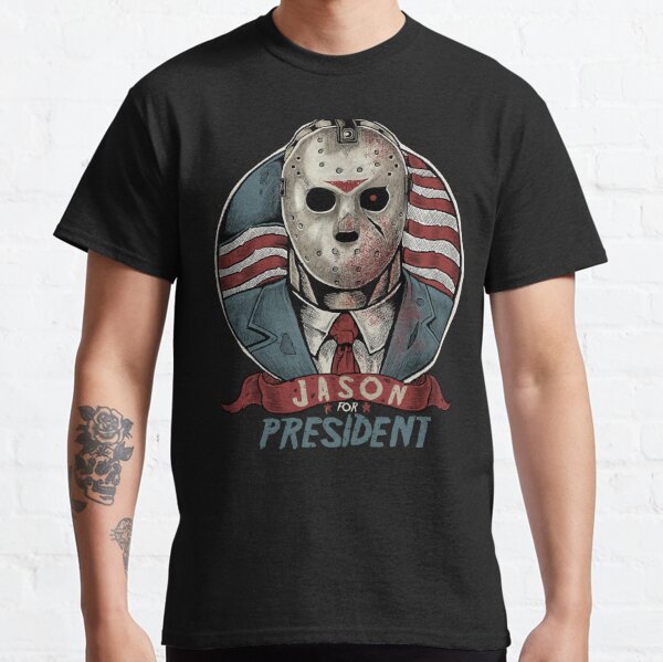 Trump Horror Killer USA x Friday 13th Jason Voorhees Halloween Black T-Shirt
