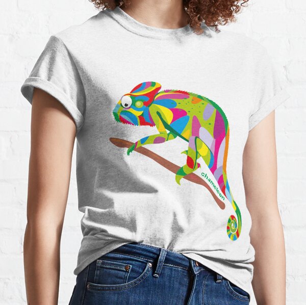 bright rainbow chameleon. Classic T-Shirt