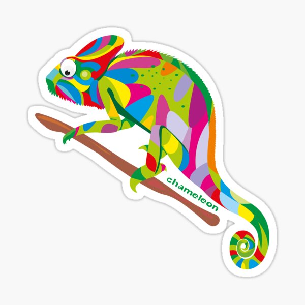 bright rainbow chameleon. Sticker