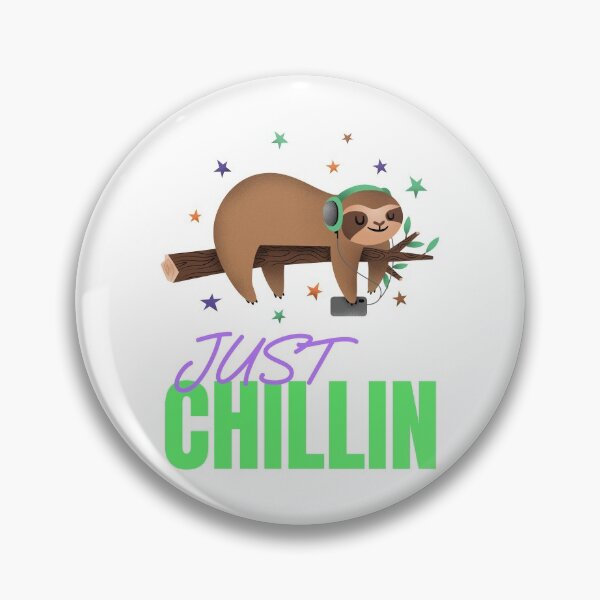 Item preview, Cool cute Sloth animal chill out sticker t-shirt design designed and sold by PinkArtDesigns.