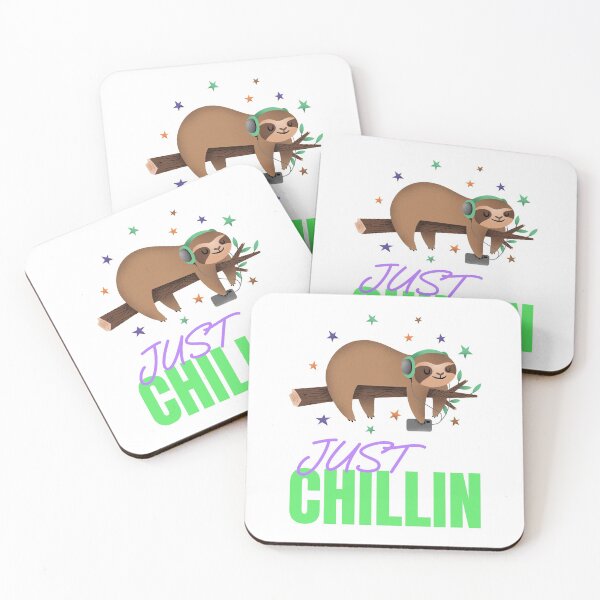 Item preview, Cool cute Sloth animal chill out sticker t-shirt design designed and sold by PinkArtDesigns.