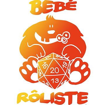 Aperçu de l'œuvre Bébé Rôliste Orange pour mère et père fans de jeux de rôle par La Loutre Rôliste de LaLoutreRoliste