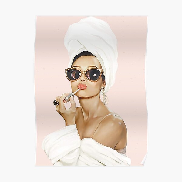 Hepburn Glasses Poster