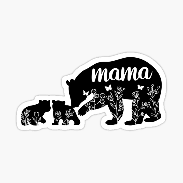 Bear Decal, Bear Sticker, Polar Bear Stickers, Mama Bear, Bear Wall Decals,  Laptop, Car, Window