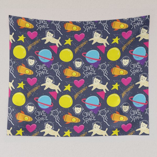 Item preview, Adorable Alien Astronaut Kittycat Typography Pattern designed and sold by ozunu.