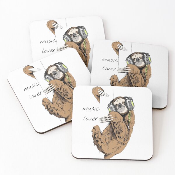 Item preview, Design for sloth wearing headphones designed and sold by coolt-sherit.