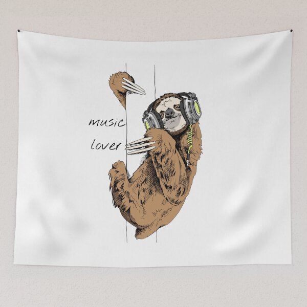 Item preview, Design for sloth wearing headphones designed and sold by coolt-sherit.