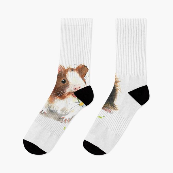Item preview, Watercolor illustrated guinea pigs eating flowers designed and sold by CarolineJordaan.
