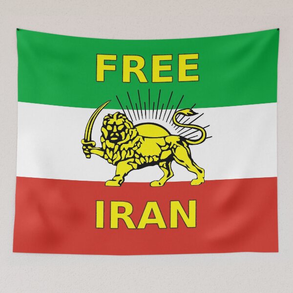 Item preview, Free Iran Slogan over Iran Flag of the Freedom Resistance designed and sold by SolarCross.
