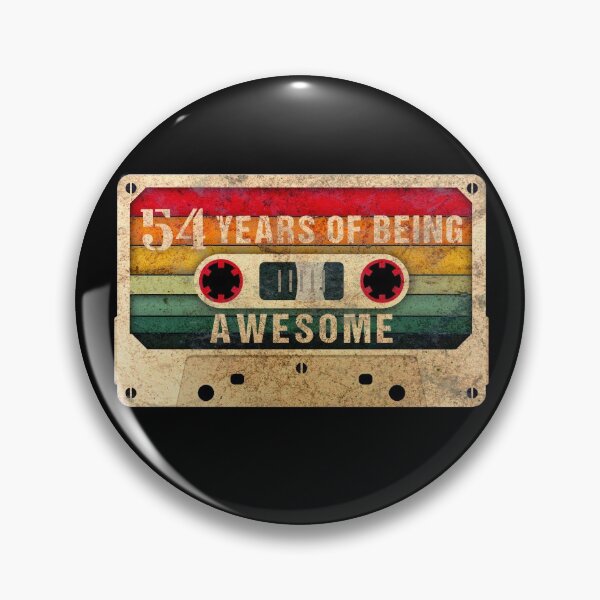 Item preview, 54 Years Of Being Awesome, 80s Retro Video Cassette Mixtape, 54th Birthday Gift designed and sold by GoldenGerrari.
