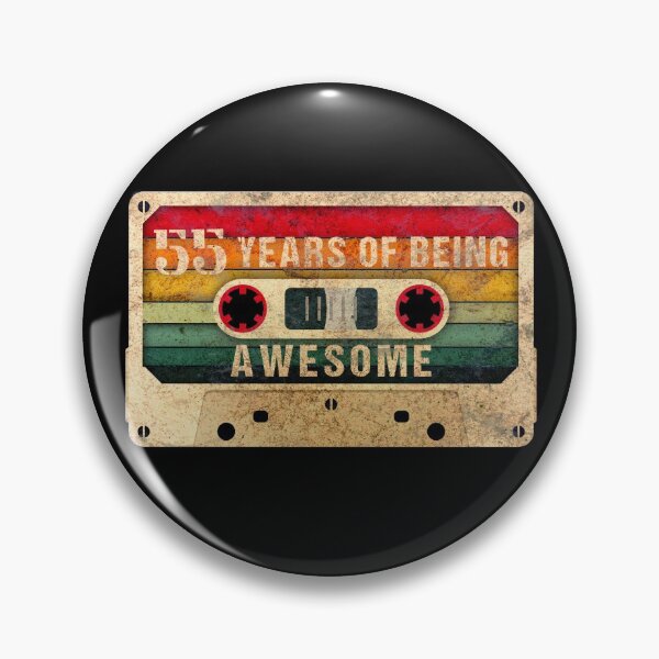 Item preview, 55 Years Of Being Awesome, 80s Retro Video Cassette Mixtape, 55th Birthday Gift designed and sold by GoldenGerrari.