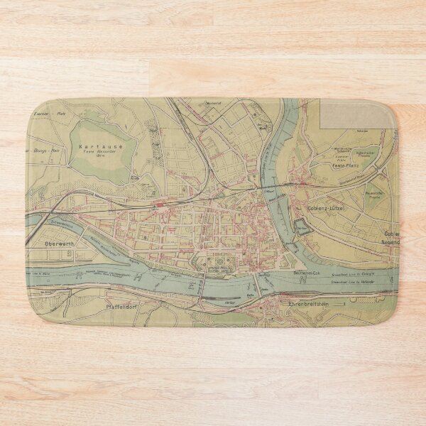 Item preview, Old Koblenz Germany Map (1919) Vintage Coblenz City & Street Atlas designed and sold by BravuraMedia.