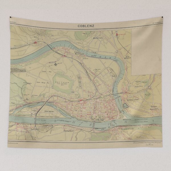 Item preview, Old Koblenz Germany Map (1919) Vintage Coblenz City & Street Atlas designed and sold by BravuraMedia.