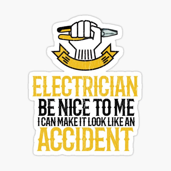 Electrician Certified Bad Ass 2 PACK of stickers 4inch tall each funny decals 