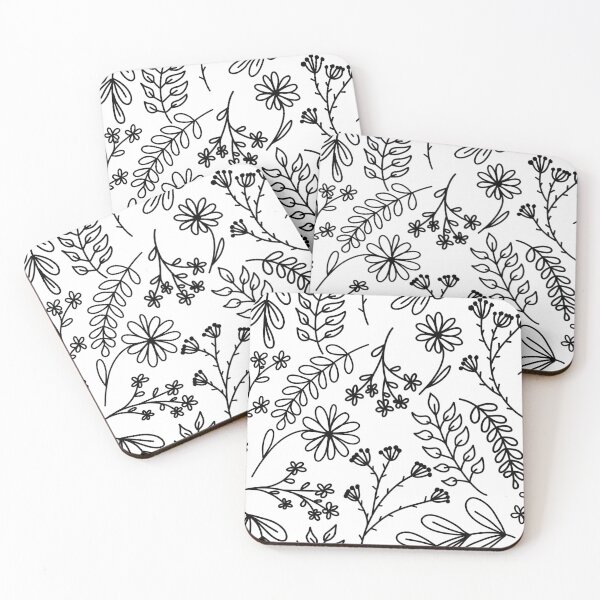 Item preview, Floral design (black and white) designed and sold by heatherbenner.