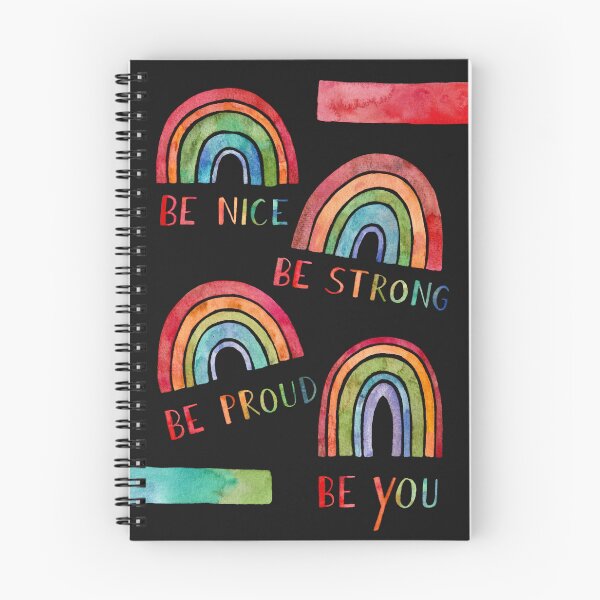 Item preview, Watercolor Rainbows with Positive Messages on Dark Background designed and sold by GrousyGirl.