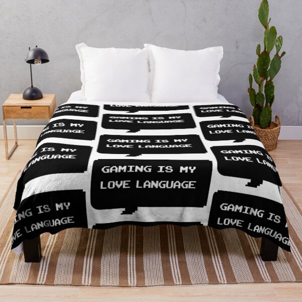 Item preview, Gaming is my love language funny retro arcade style Black and White speech bubble (Reverse Black and White) designed and sold by Deegital18.