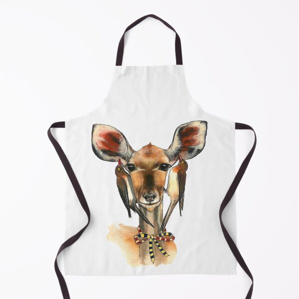 Item preview, Watercolor Kudu deer with oxpecker bird earrings designed and sold by CarolineJordaan.