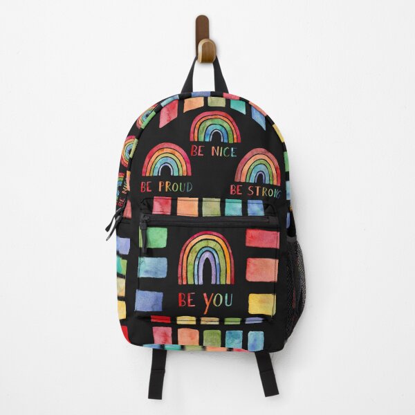 Item preview, Watercolor Rainbows with Positive Messages on Dark Background designed and sold by GrousyGirl.