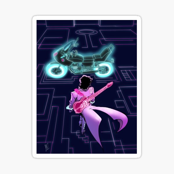 Purple Funk Neon Motorcycle Sticker