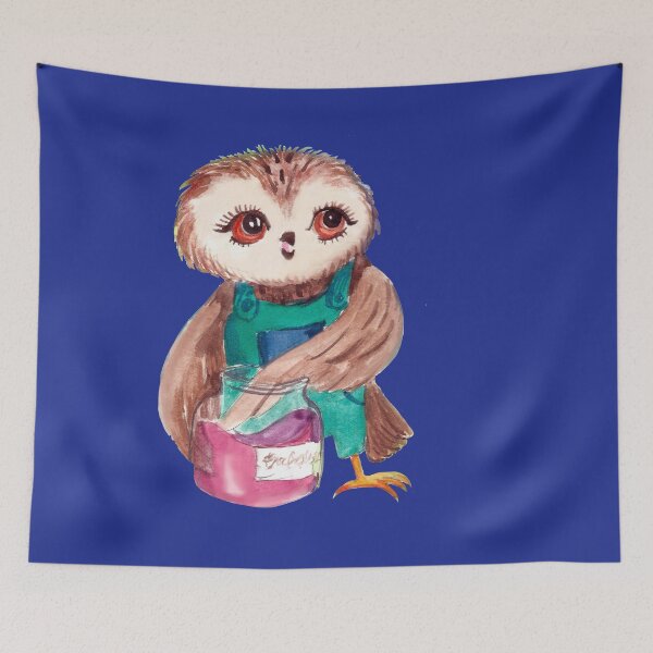 Artikelvorschau, Aquarell Eule. Coole Baby-Eule. Eule für Kinder. Schöne bunte Eule. entworfen und verkauft von ZheltakovaIana.