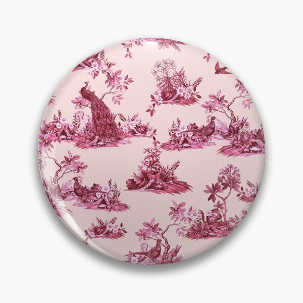 Item preview, Toile de jouy pavo real rojo designed and sold by letsgow8th.
