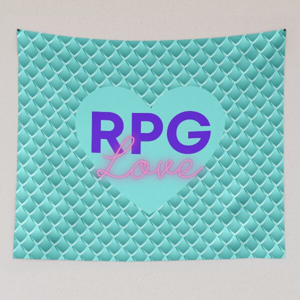 Item preview, RPG Role Playing Game Love design teal quilted look heart motif designed and sold by Alijoy1359.