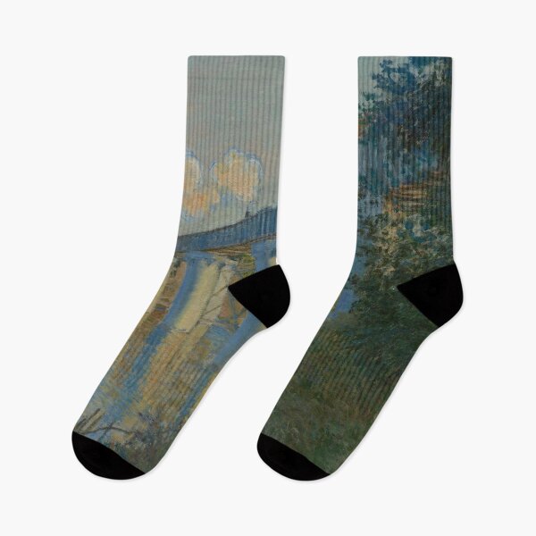 Item preview, Claude Monet - Railroad Bridge Argenteuil Post Impressionist Painting designed and sold by Anthony Massaro.