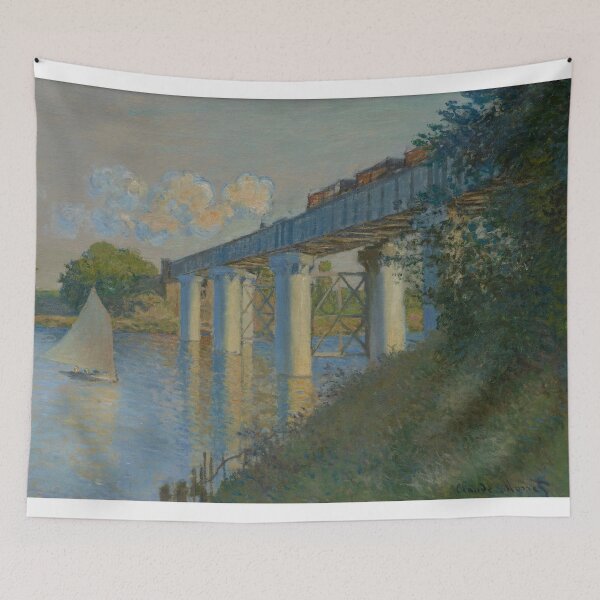 Item preview, Claude Monet - Railroad Bridge Argenteuil Post Impressionist Painting designed and sold by Anthony Massaro.