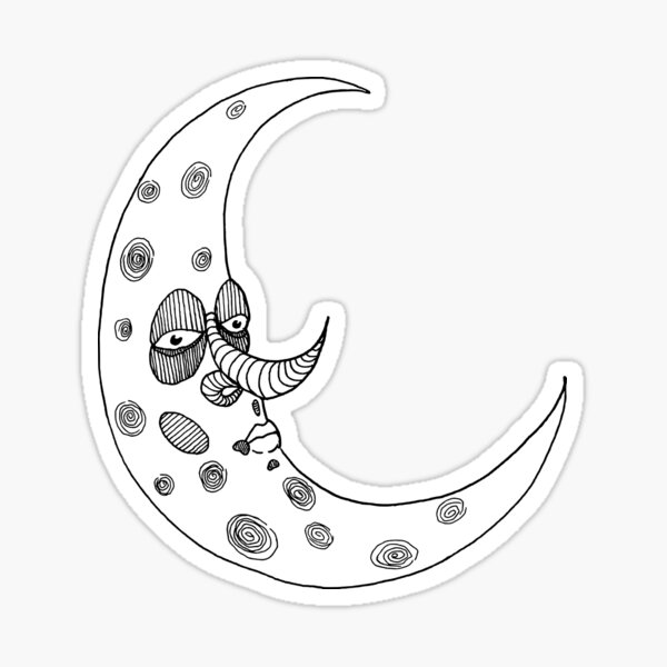 Solemn Moon Sticker