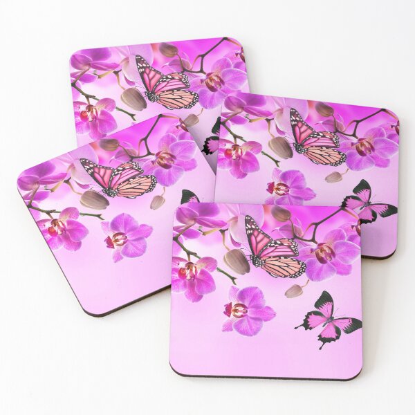 Item preview, PinkpinFlowers with butterflys designed and sold by SHASHI KUMAR M S.